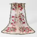 Floral embroidered sheer mesh scarf long travel shawl women summer fashion accessory - 6# Snow Bud Green