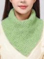 Green knitted neck warmer, cozy winter turtleneck scarf, soft wool collar for women. - Light Green