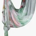 Elegant digital printed cotton linen scarf shawl, soft lightweight fabric, versatile style. - YW615-2#