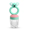Silicone Baby Fresh Food Feeder Teething Toy with Cute Koala Handle Fruit Nibble Bag for Infants - Koala Style - Cyan