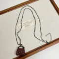Long sweater chain with mini bag pendant, unique design, elegant accessory for women - Wine Red Bag Necklace Style (Z-4550)