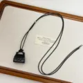 Black bag pendant necklace minimalist long sweater chain chic unique jewelry accessory style - Black Bag Style (Z-4529)