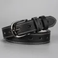 Ceinture femme cuir noir boucle ardillon jean taille élégant accessoire mode tendance - Noir