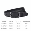 Ceinture femme cuir noir style décontracté minimaliste jean avec boucle ardillon S à XL. - Boucle Noire - Noir