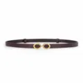 Ceinture fine en cuir véritable pour femme avec boucle élégante, marron pour belles robes. - Café