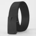 Heren zwarte canvas tactische riem met automatische gesp duurzame geweven nylon riem - Zwarte hoekige stijl
