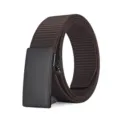 Ceinture tactique en nylon marron avec boucle automatique noire pour hommes quotidien. - Noir