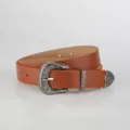 Ceinture western femme caramel boucle gravée, ceinture rétro casual en simili cuir jeans - 100cm / Couleur caramel