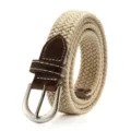 Cintura intrecciata elastica cachi per uomo e donna, cintura casual elasticizzata. - Bianco avorio