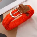 Ceinture tressée élastique orange pour hommes et femmes, ceinture décontractée élégante. - 100cm / Orange