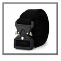 Ceinture tactique noire pour homme et femme, ceinture en toile de nylon réglable. - Noir
