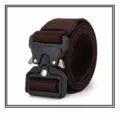 Ceinture tactique en nylon pour hommes et femmes réglable extérieure loisir couleur café - Café