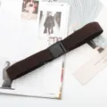 Ceinture élastique marron en toile avec boucle en plastique noir pour hommes et femmes - Café
