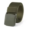 Cinturón táctico de nailon duradero con hebilla de plástico, ideal para deportes al aire libre. - 125cm / Verde Militar