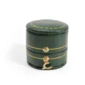 Boîte à bague en similicuir vert foncé rétro, élégant coffret à bijoux double pour cadeaux. - Boîte à Bagues Vintage Ovale (J28) / Vert