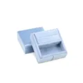 Hellblaue Samt Schmuckschatulle quadratische Ringbox fuer Ohrringe und kleinen Schmuck. - Hellblau