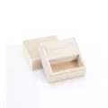 Beige Samt quadratische Ringbox für Ohrringe Schmuck Aufbewahrung edles Ringetui. - Hellbeige