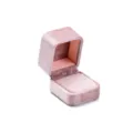 Boîte à bague en velours rose pour fiançailles et mariage. Élégant étui à bijoux mini pour bagues. - Style bague unique / Rose