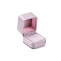 Pink velvet ring box, rounded quadrilateral jewelry packaging box for proposal and engagement. - Single Ring Style / Pink