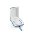 Light blue velvet ring box with white interior lining, perfect for jewelry presentation. - S268-1 Double Ring Box / Light Blue