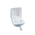Light blue velvet jewelry box ring display storage case with snap button closure. - S269-1 Necklace Box / Light Blue
