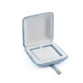 Light blue velvet jewelry box with snap closure for rings, earrings, and pendants storage. - S271 Necklace Box / Light Blue