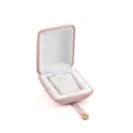 Pink velvet jewelry box variant, soft ring and pendant display case with snap closure. - S268 Arc Necklace Box / Pink