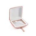 Pink velvet jewelry box with soft white interior, perfect for rings, earrings, and small gifts. - S269 Arc Bracelet Box / Pink