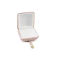 Champagne velvet ring box, compact jewelry packaging case with soft inner lining for rings. - S271-1 Single Ring Box / Champagne