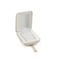 Beige velvet jewelry box for rings and earrings portable storage display case gift box - S268 Arc Necklace Box / Beige