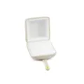 Off-white velvet ring box featuring snap button closure for secure jewelry storage display. - S271-1 Single Ring Box / Off White