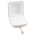 Beige velvet jewelry box with snap button, premium ring and pendant display storage case for gifts. - S271-1 Double Ring Box / Beige