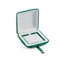 Green velvet jewelry box for ring pendant and earrings, soft white interior with snap closure. - S271 Necklace Box / Emerald Green