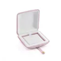 Pink velvet jewelry box with white lining, elegant ring and pendant storage case. - S271 Necklace Box / Pink