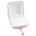 Pink velvet ring box portable jewelry packaging case for wedding engagement studs earrings display - S271-1 Double Ring Box / Pink