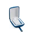 Blue velvet jewelry box for pendant and necklace, soft white lining gift packaging. - S268 Arc Necklace Box / Blue