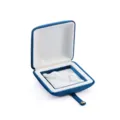 Blue velvet jewelry box, elegant ring display case with white interior, portable storage container. - S269 Arc Bracelet Box / Blue