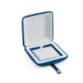 Blue velvet jewelry box ring display storage case with white interior and snap closure. - S271 Necklace Box / Blue