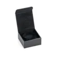 Boîte à montre bracelet en cuir PU noir avec intérieur en velours doux pour rangement sûr. - Noir