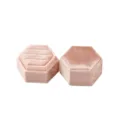 Boite a bague en velours rose de forme hexagonale avec double fente pour mariage - Boîte à Bagues Moyenne Hexagonale (G86) / Rose
