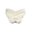 Élégante boîte à bijoux en velours papillon pour bagues et colliers, rangement beige. - Blanc Cassé