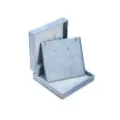Light blue velvet square necklace display box, elegant jewelry packaging gift box for pendants. - Square Flip Top Necklace Box (G80) / Blue