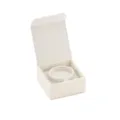 Boîte à bracelet en cuir PU beige boîte cadeau de rangement de bijoux pour jonc et montre - Blanc Cassé