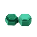Boite a bague hexagonale en velours vert moyen double fente bague de fiancailles c - Boîte à Bagues Moyenne Hexagonale (G116) / Vert