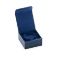 Boîte à bracelet en cuir PU bleu foncé avec intérieur en velours doux pour bijoux. - Bleu foncé