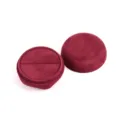 Boîte à bague ronde en velours bourgogne, mini étui d'emballage de bague portable - Boîtes à bagues avec base en étoile à cinq branches / Bordeaux