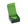 Grüne PU-Leder Armreifbox mit Samt-Innenseite, perfekt für edlen Schmuck präsentiert. - Dunkelgrün