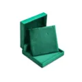 Green velvet square necklace box, luxury pendant display packaging case for jewelry gifts. - Square Flip Top Necklace Box (G116) / Green
