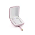 Pink velvet jewelry box for earrings and necklaces, portable travel storage case. - 75*90*36mm / Pink Purple