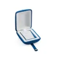 Blue velvet jewelry box for earrings and necklaces, portable velvet storage case. - 75*90*36mm / Blue